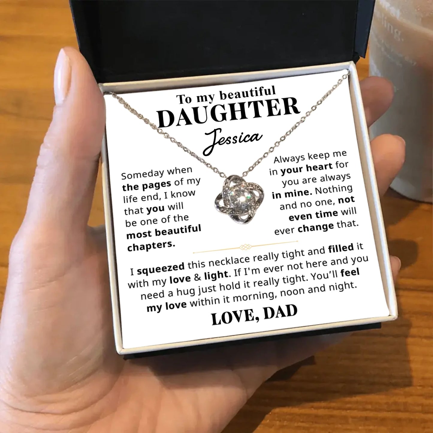 To My Beautiful Daughter - Personalized Necklace Gift Set - D13