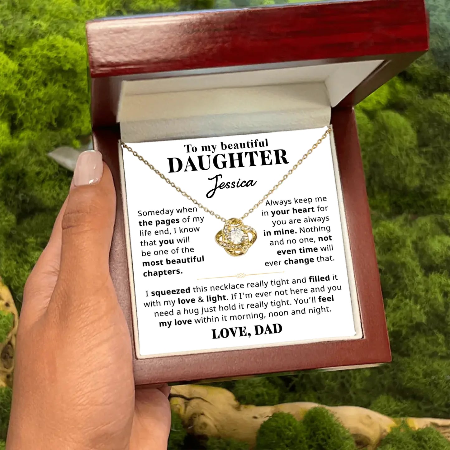 To My Beautiful Daughter - Personalized Necklace Gift Set - D13