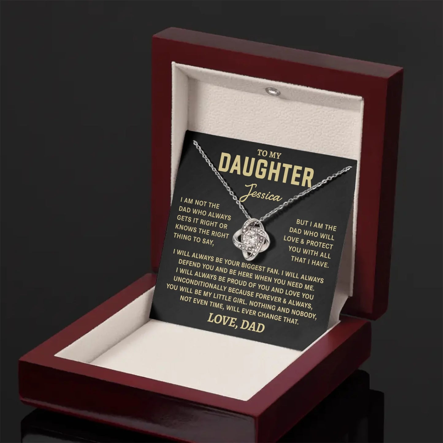 To My Daughter Gift From Dad- Personalized Necklace Gift Set - D15