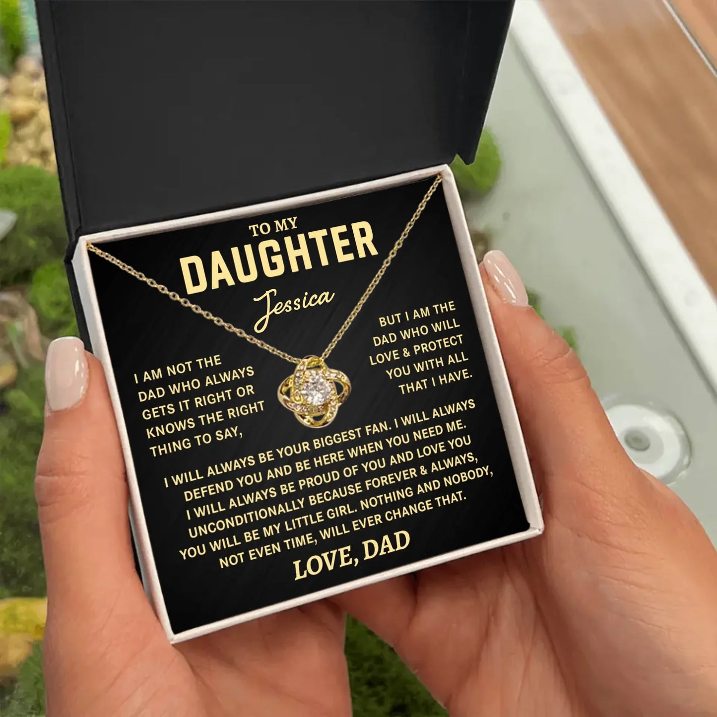 To My Daughter Gift From Dad- Personalized Necklace Gift Set - D15