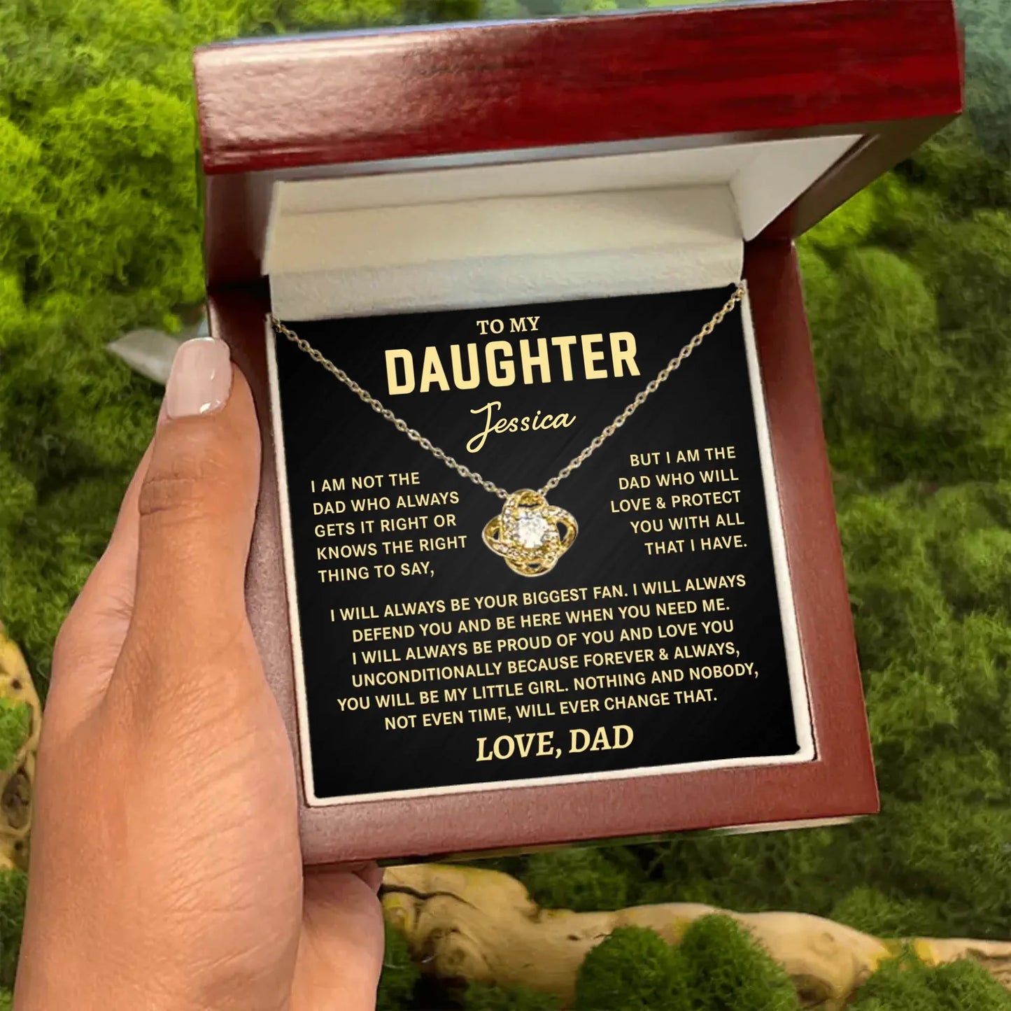 To My Daughter Gift From Dad- Personalized Necklace Gift Set - D15