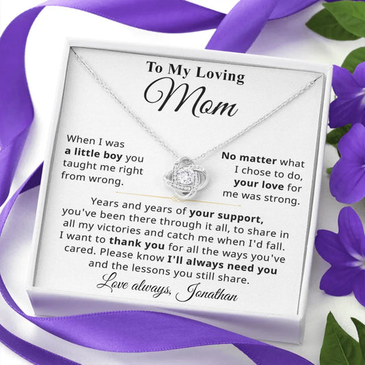 Mother's Day Gift For Mom From Son - Personalizable Necklace Gift Set - MN08