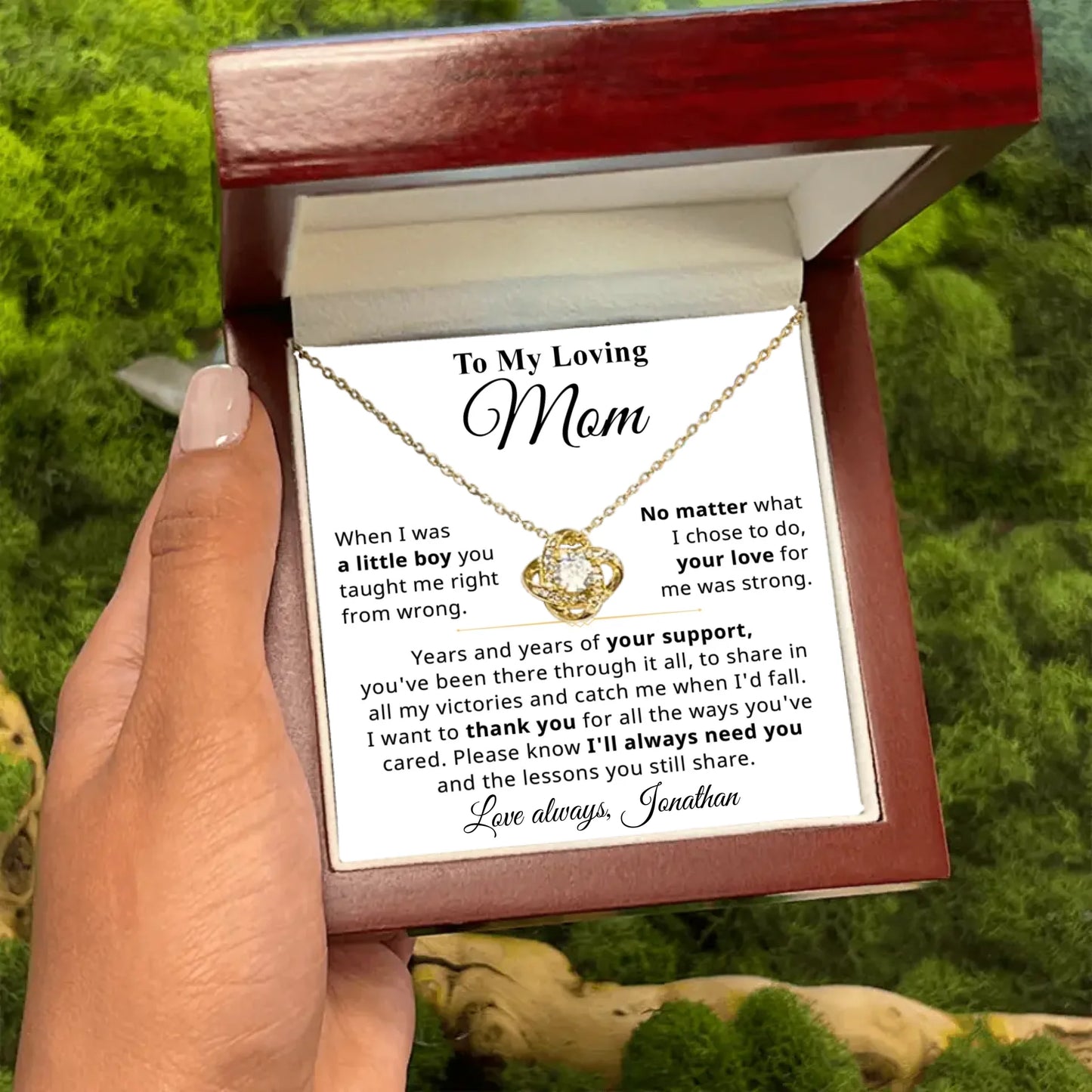 Mother's Day Gift For Mom From Son - Personalizable Necklace Gift Set - MN08