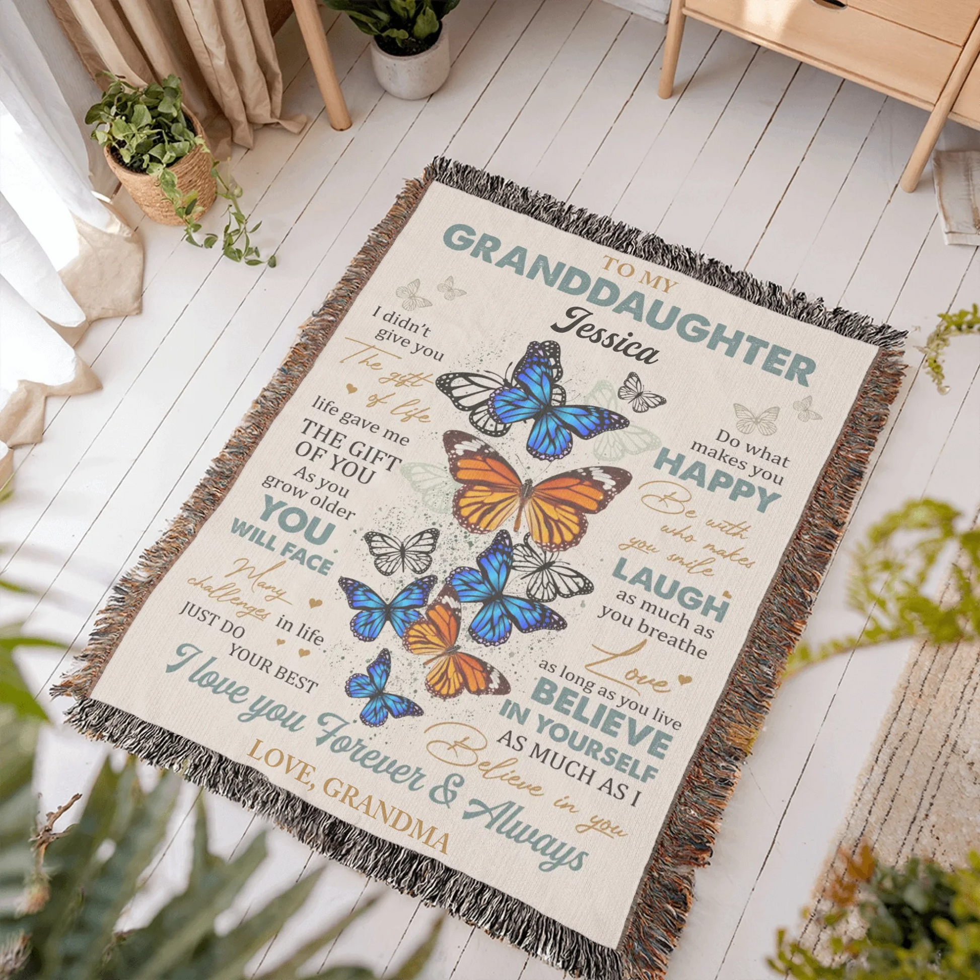 Heirloom Artwork Woven Blanket Portrait 6