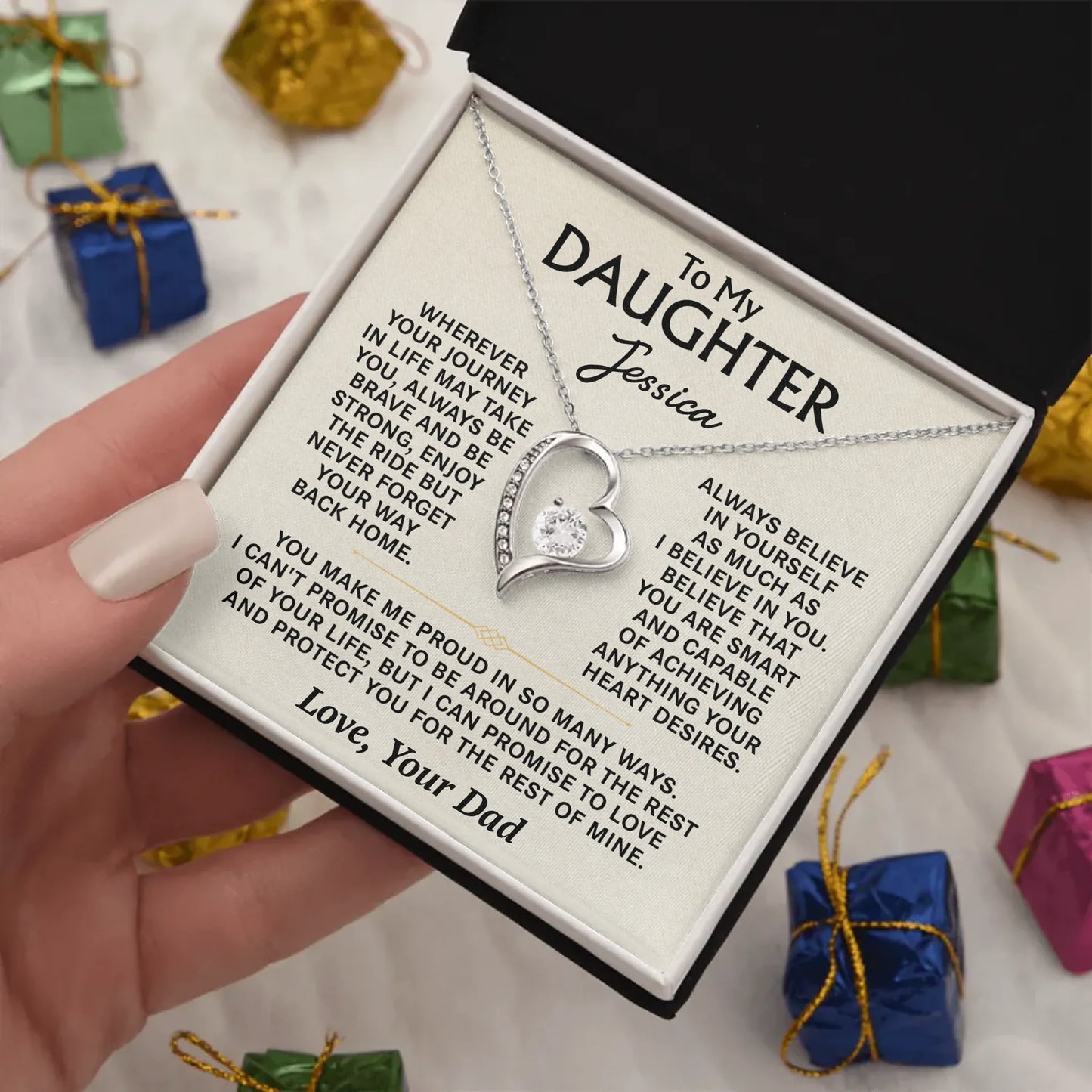 To My Daughter - Personalized Necklace Gift Set - D17