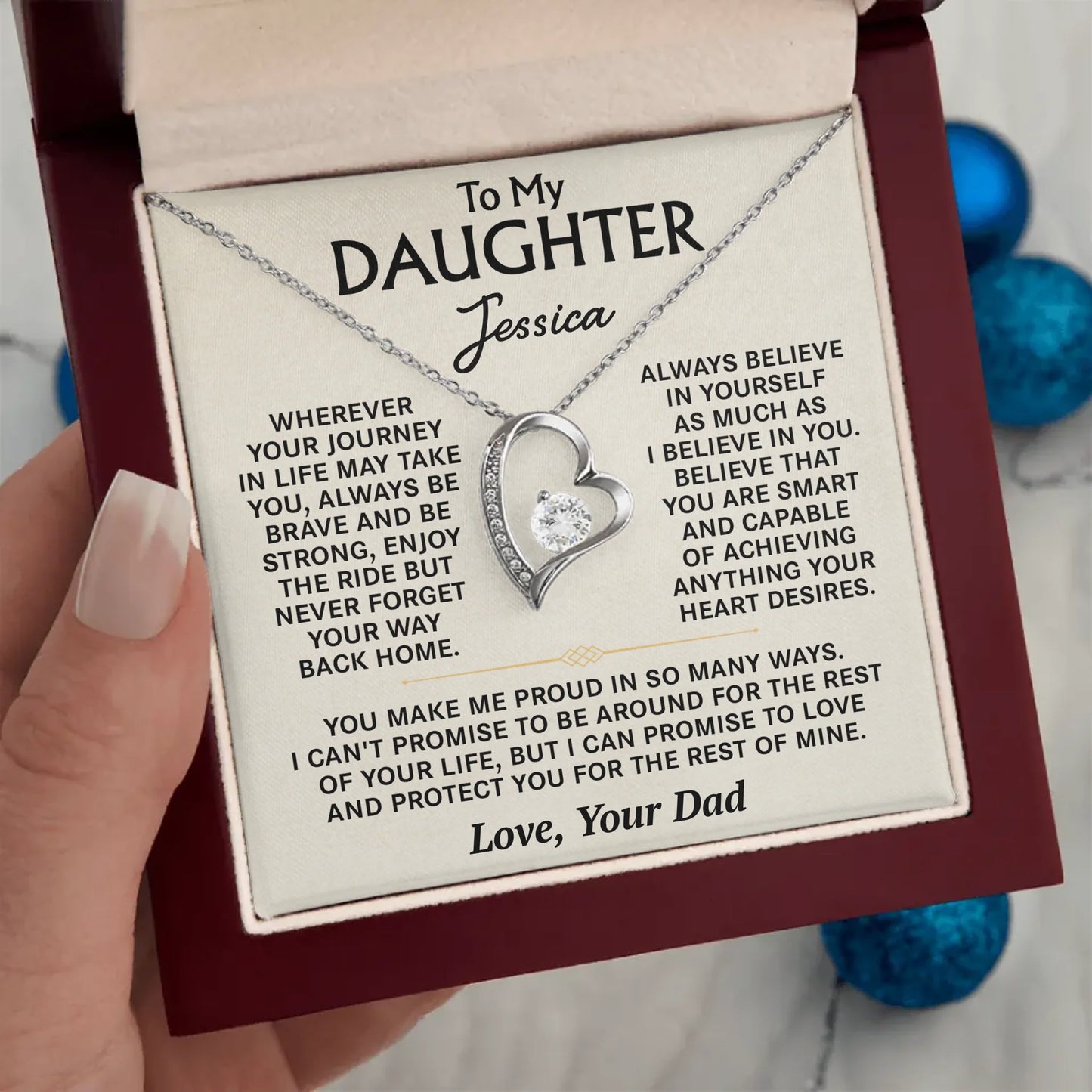 To My Daughter - Personalized Necklace Gift Set - D17
