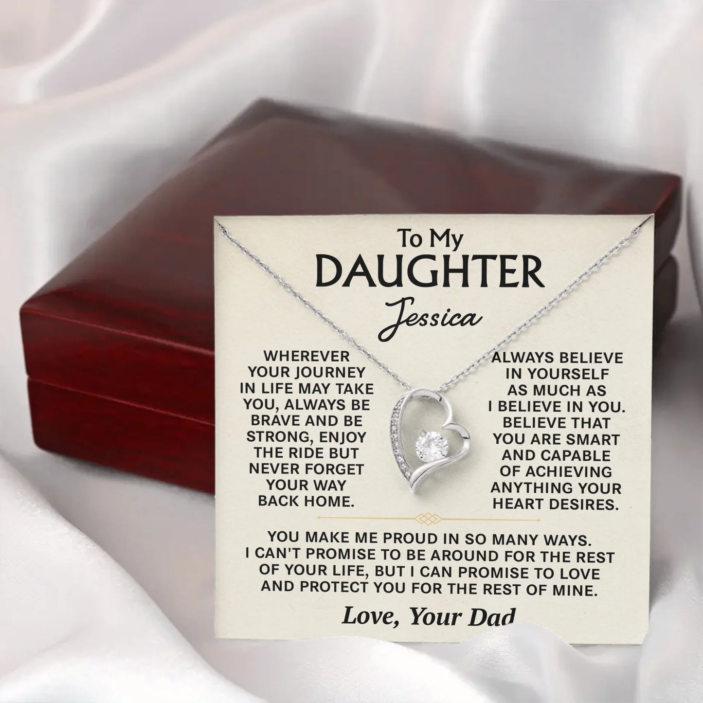 To My Daughter - Personalized Necklace Gift Set - D17