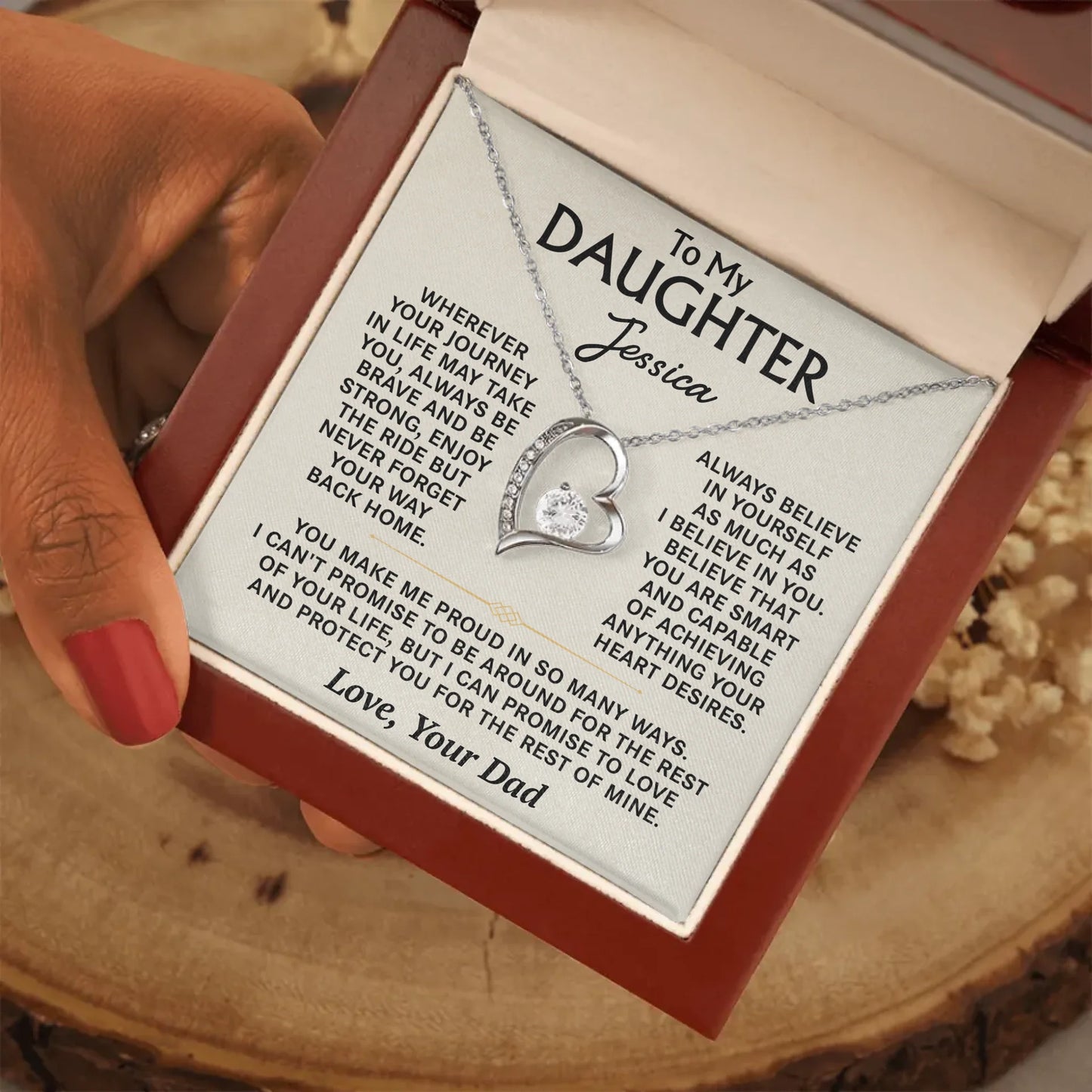 To My Daughter - Personalized Necklace Gift Set - D17