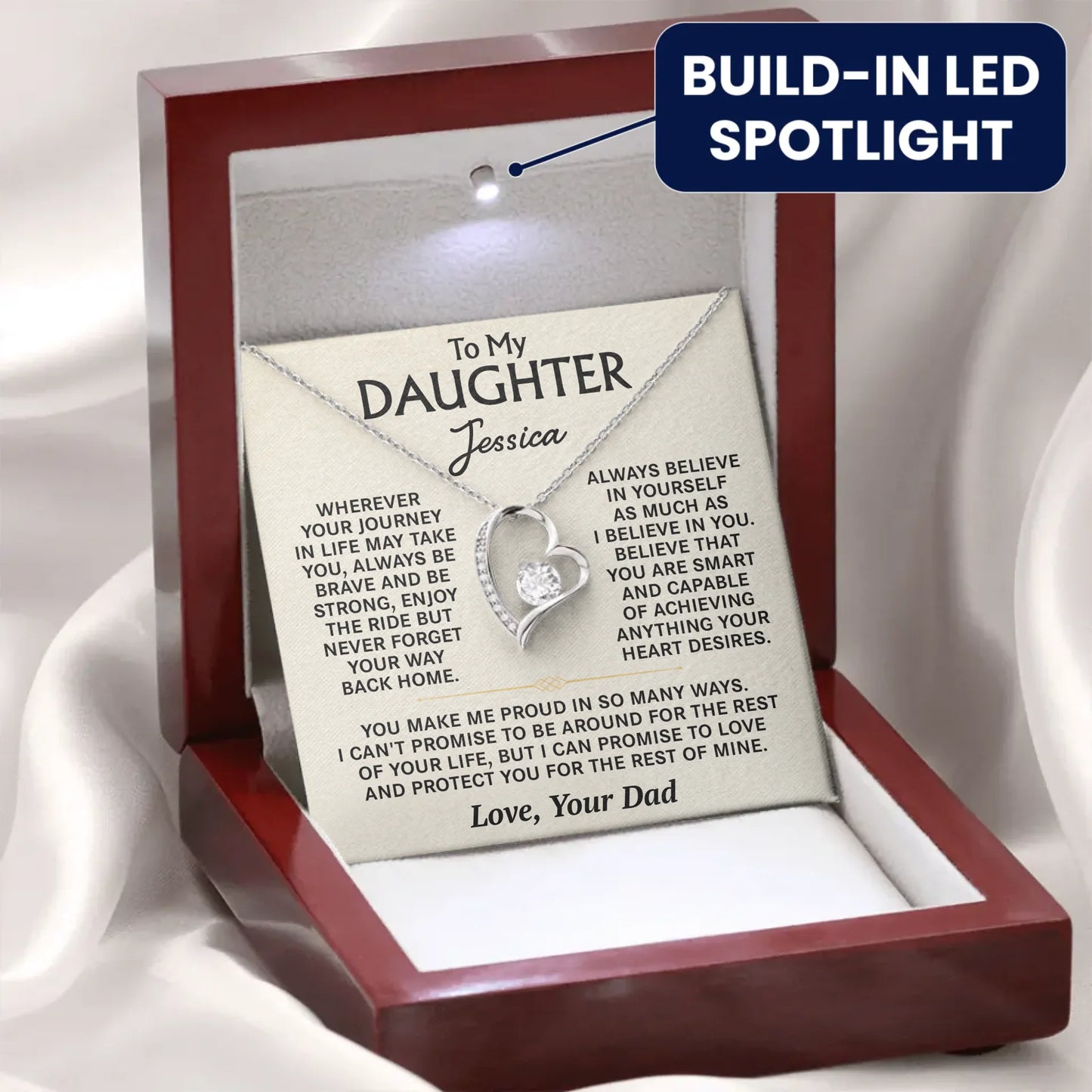 To My Daughter - Personalized Necklace Gift Set - D17