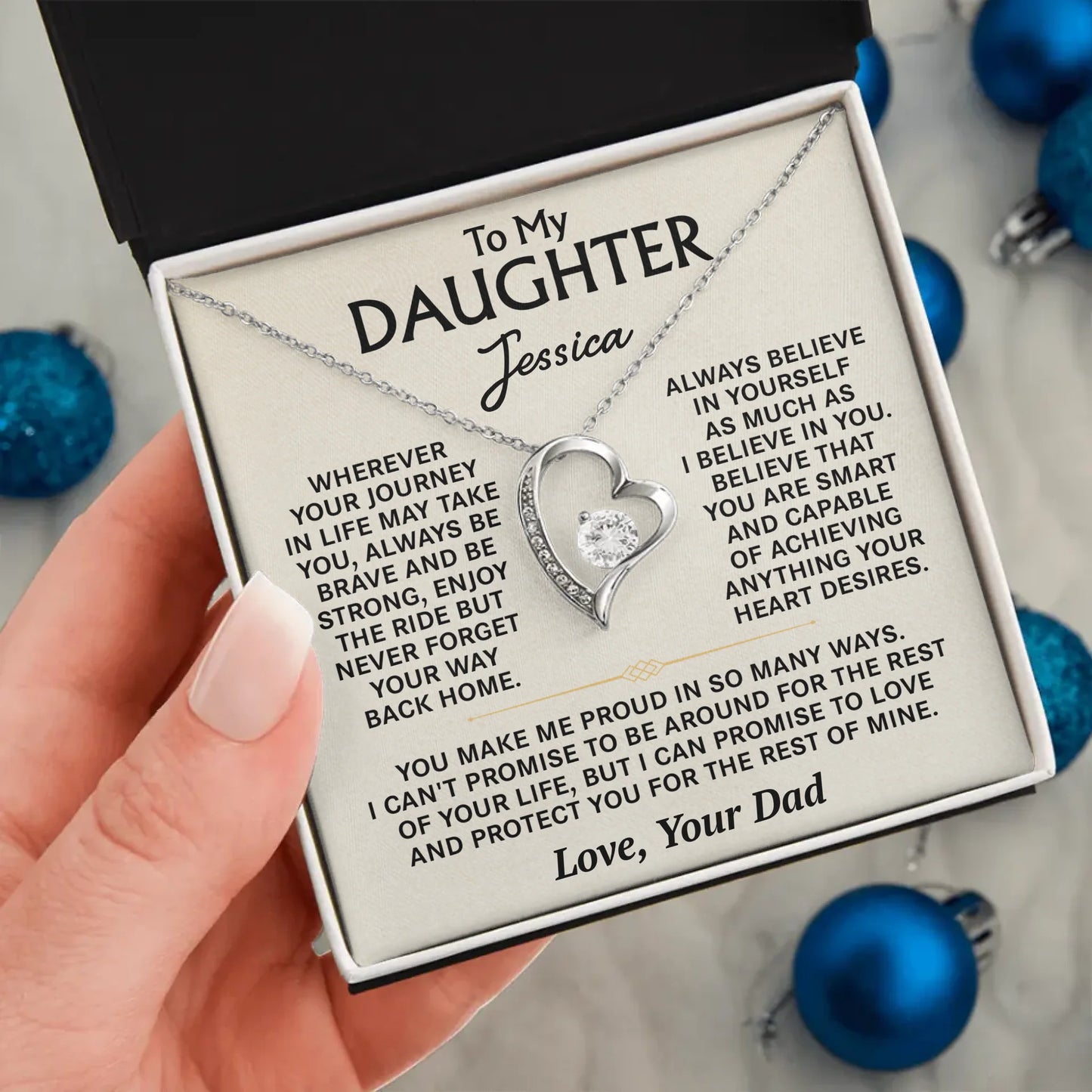 To My Daughter - Personalized Necklace Gift Set - D17