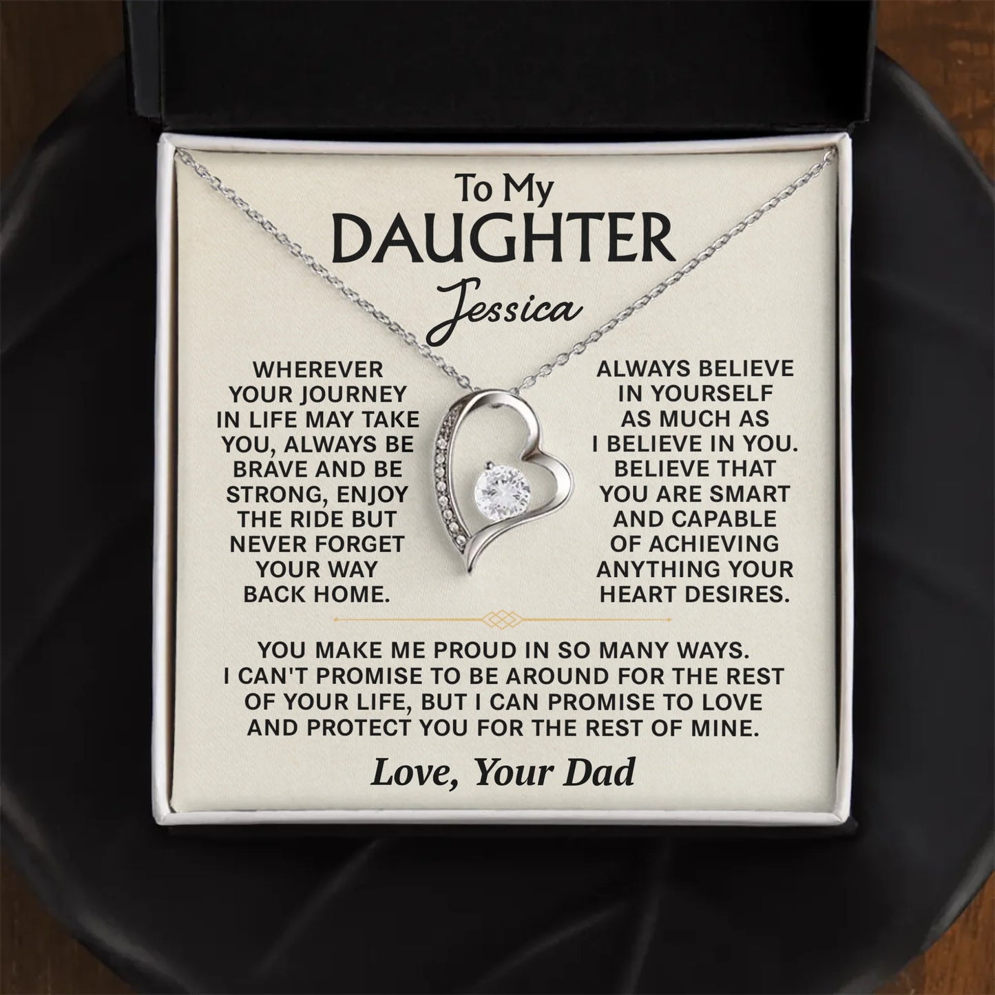 To My Daughter - Personalized Necklace Gift Set - D17