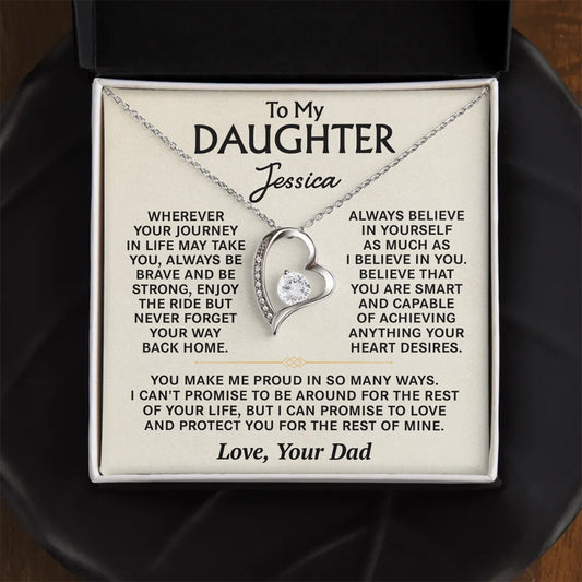 To My Daughter - Personalized Necklace Gift Set - D17