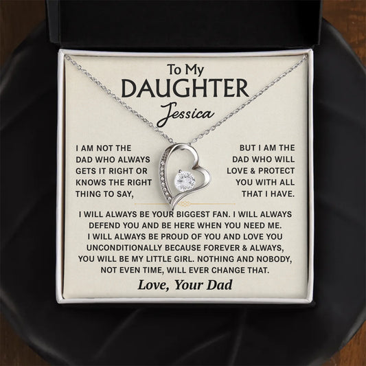 To My Daughter - From Dad - Personalized Necklace Gift Set - D18