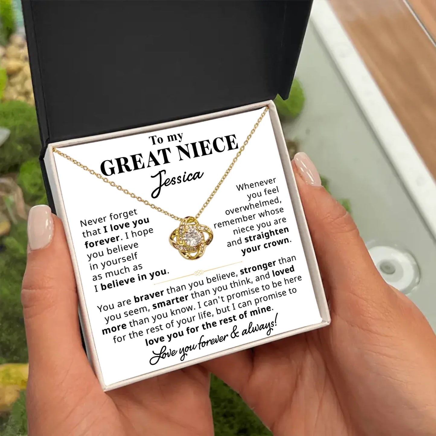 To My Great Niece Gift - Custom Necklace Gift Set