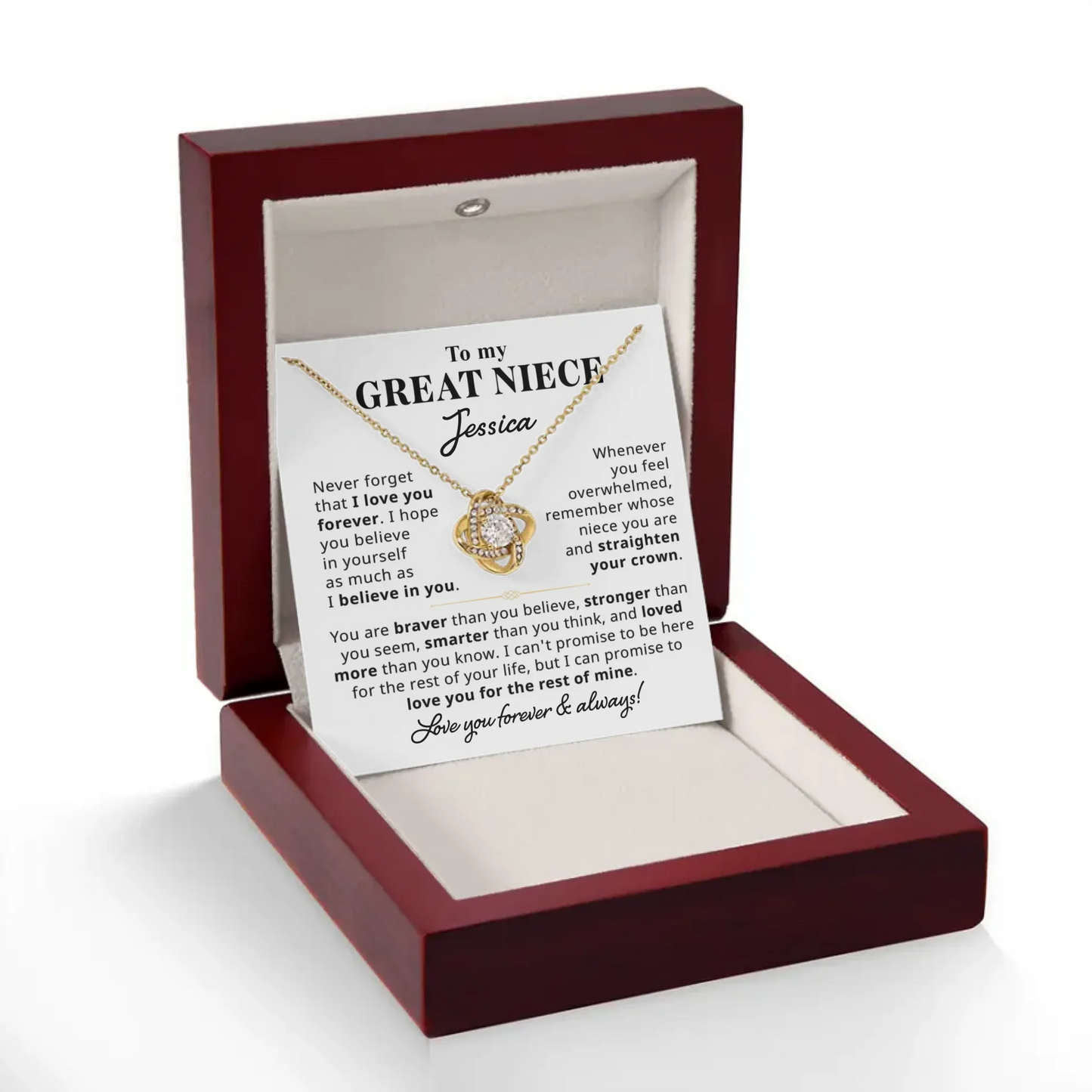 To My Great Niece Gift - Custom Necklace Gift Set