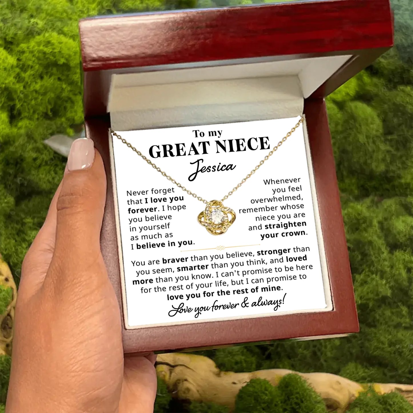 To My Great Niece Gift - Custom Necklace Gift Set