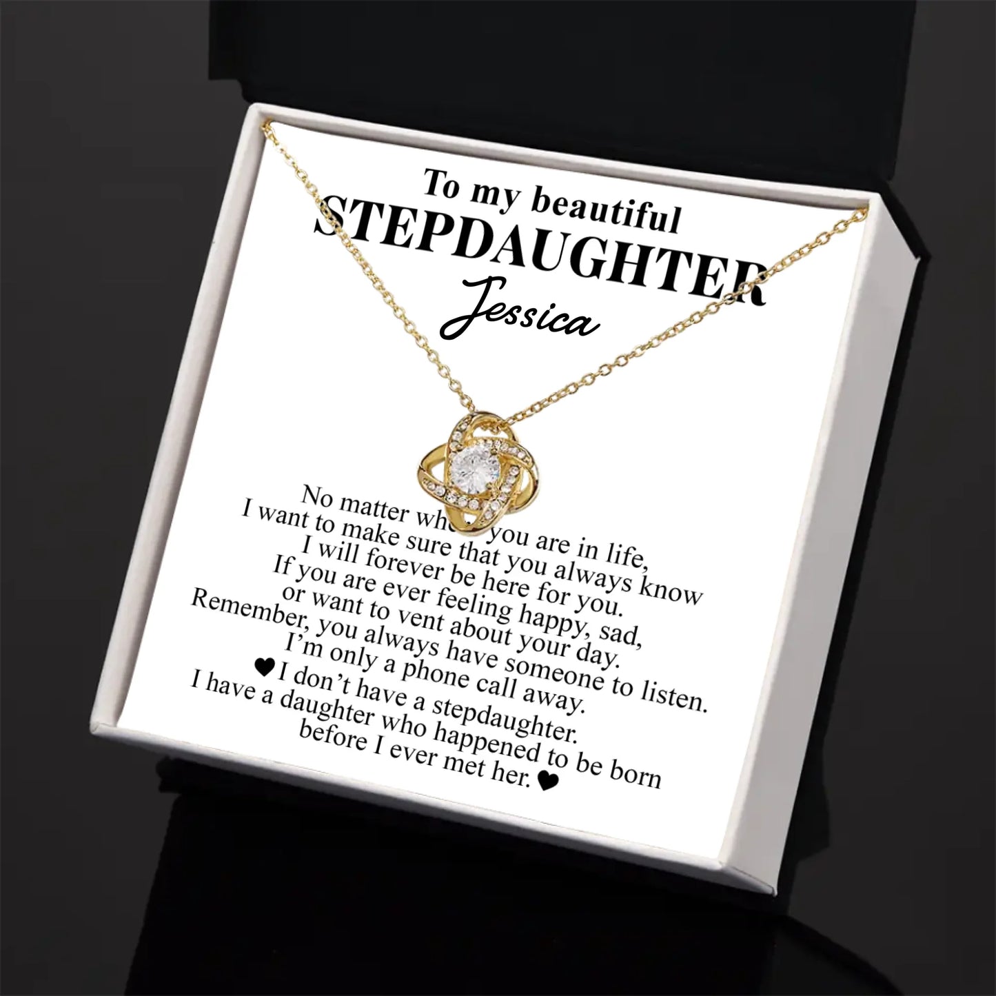 To My Beautiful Stepdaughter - Custom Necklace Gift Set