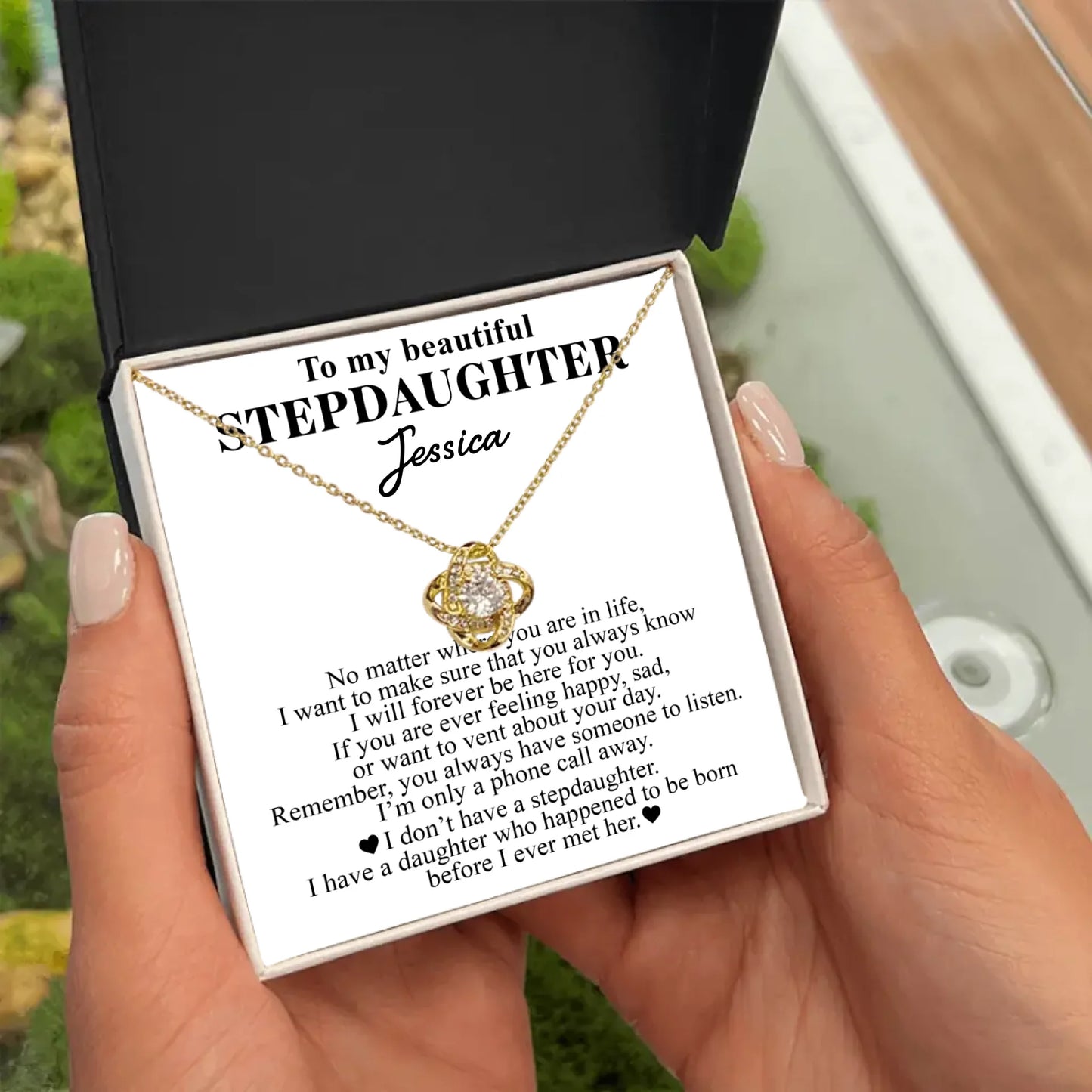 To My Beautiful Stepdaughter - Custom Necklace Gift Set