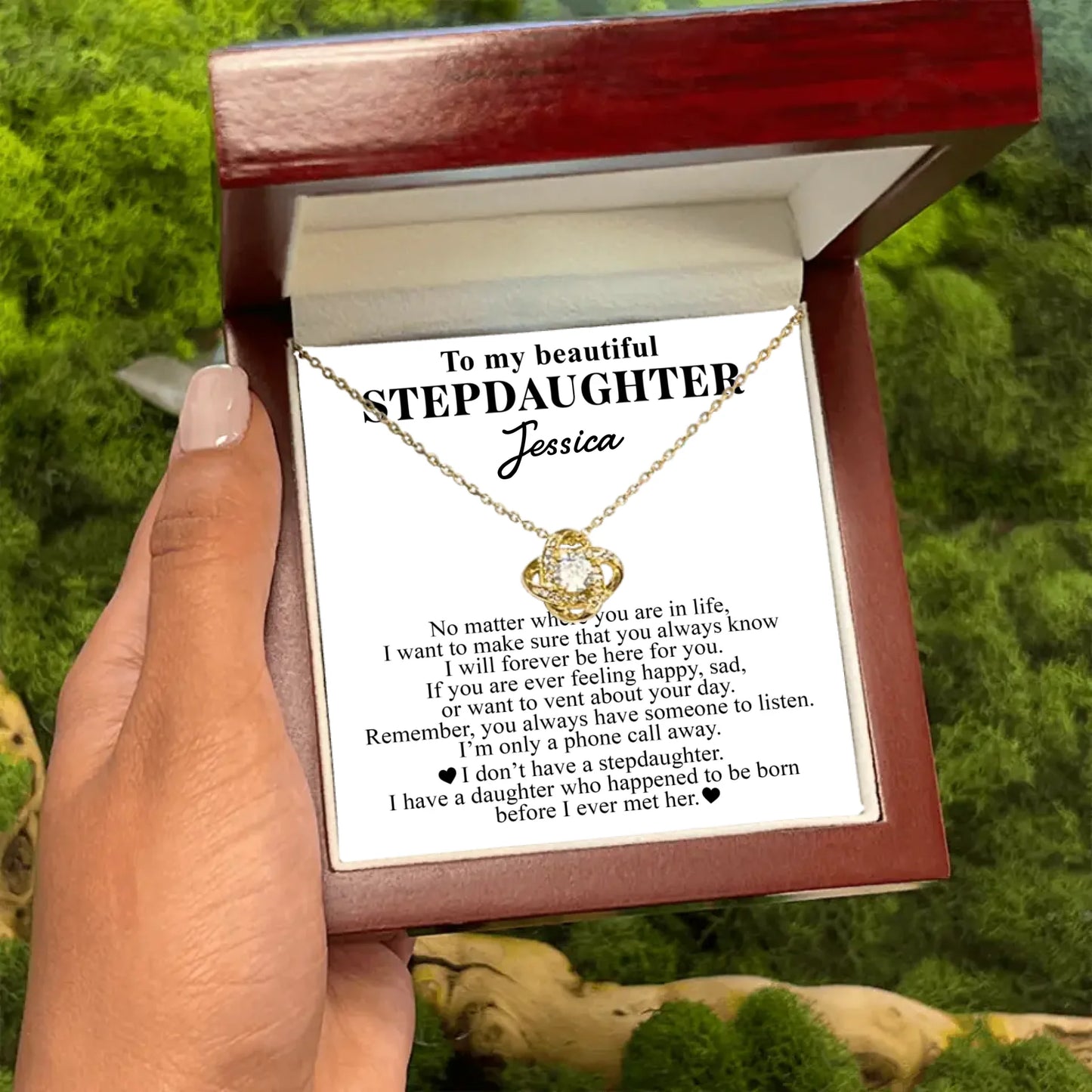 To My Beautiful Stepdaughter - Custom Necklace Gift Set