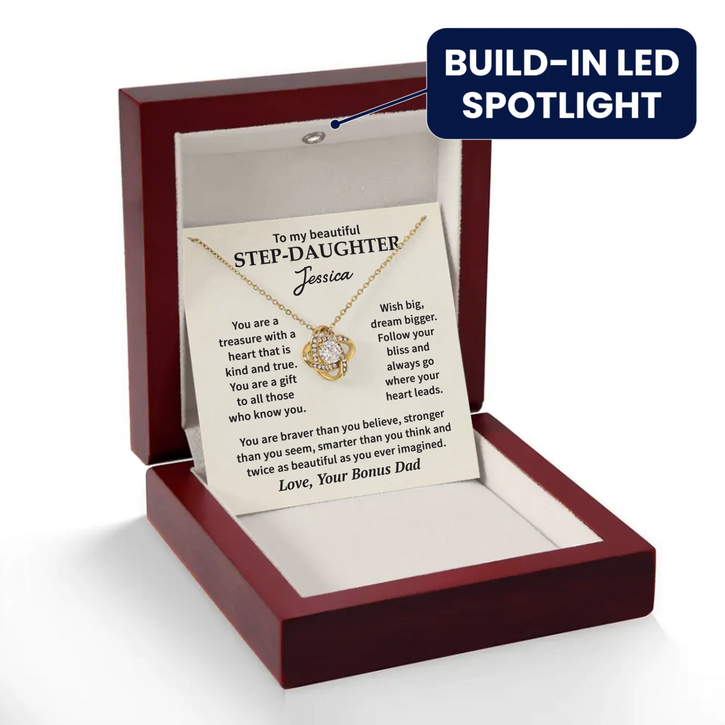To My Beautiful Stepdaughter - Custom Necklace Gift Set - SD2