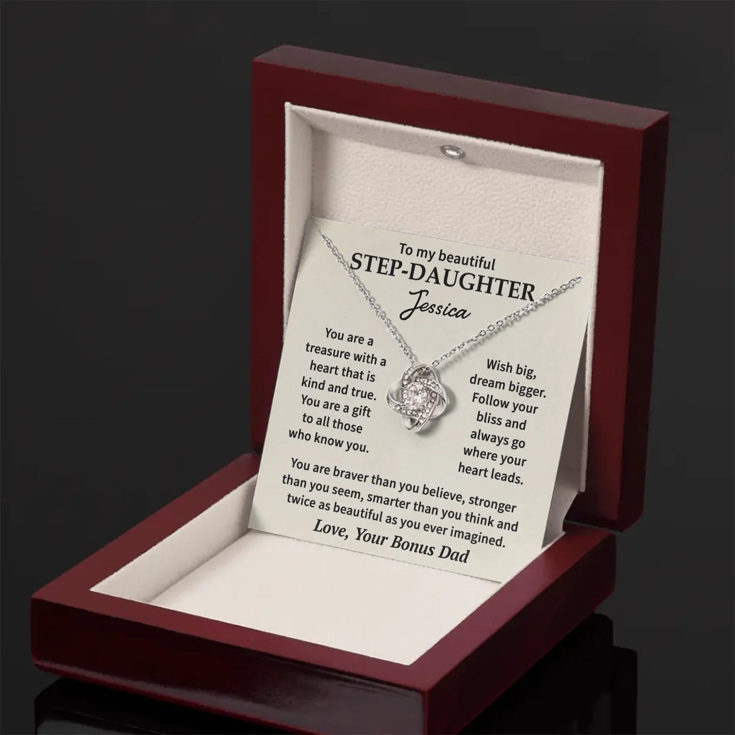 To My Beautiful Stepdaughter - Custom Necklace Gift Set - SD2