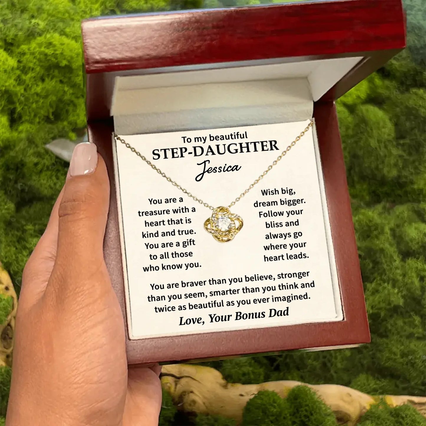 To My Beautiful Stepdaughter - Custom Necklace Gift Set - SD2