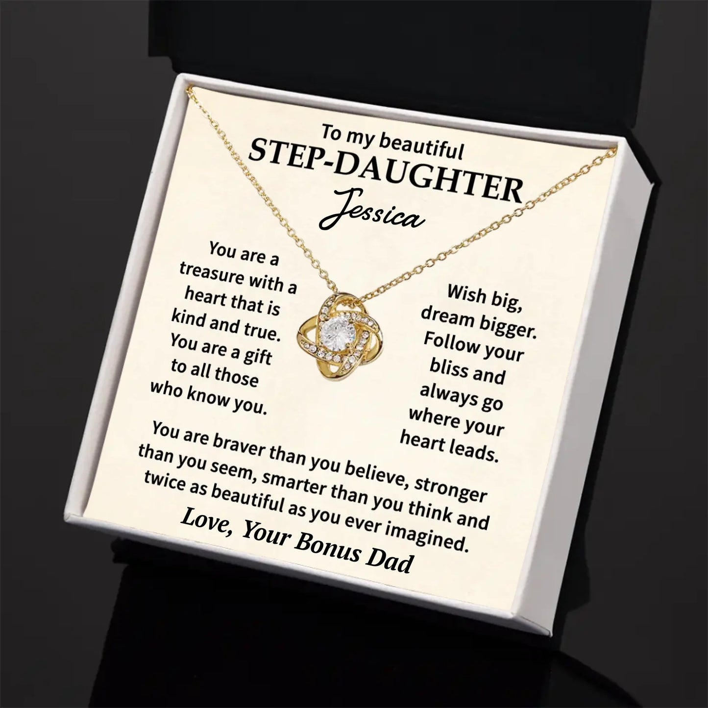 To My Beautiful Stepdaughter - Custom Necklace Gift Set - SD2