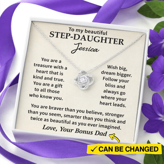 To My Beautiful Stepdaughter - Custom Necklace Gift Set - SD2