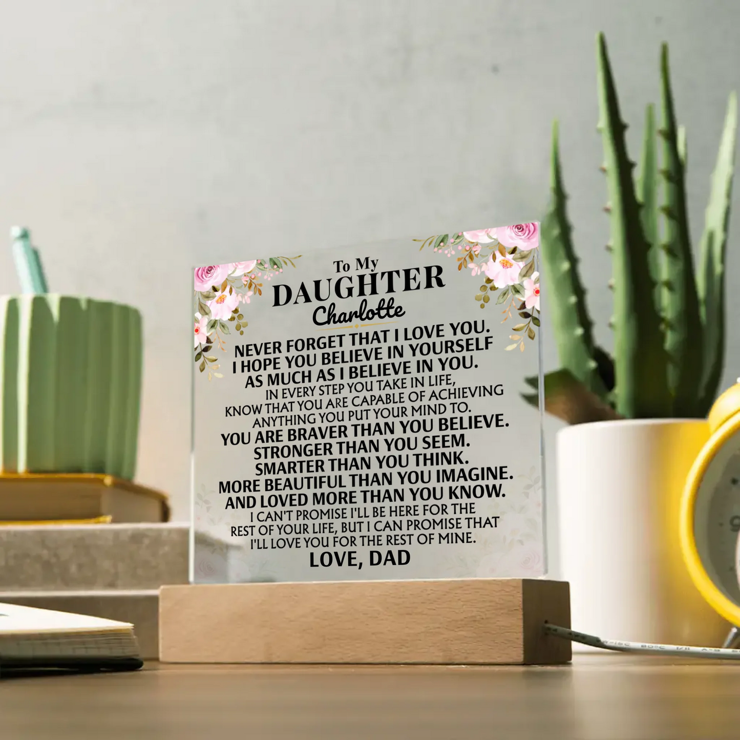 To My Daughter "Love you for the rest of mine" | Acrylic Lamp ❤️ DA1