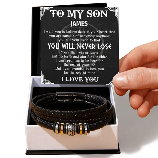 Personalized Gift For Son - "Love You Forever" Bracelet - S11