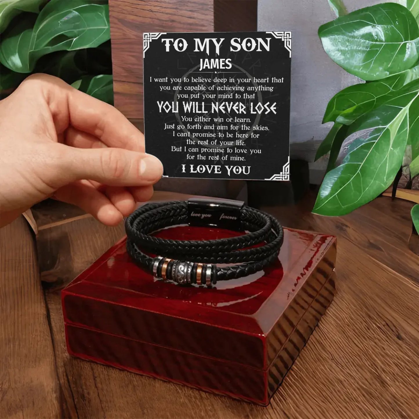 Personalized Gift For Son - "Love You Forever" Bracelet - S11