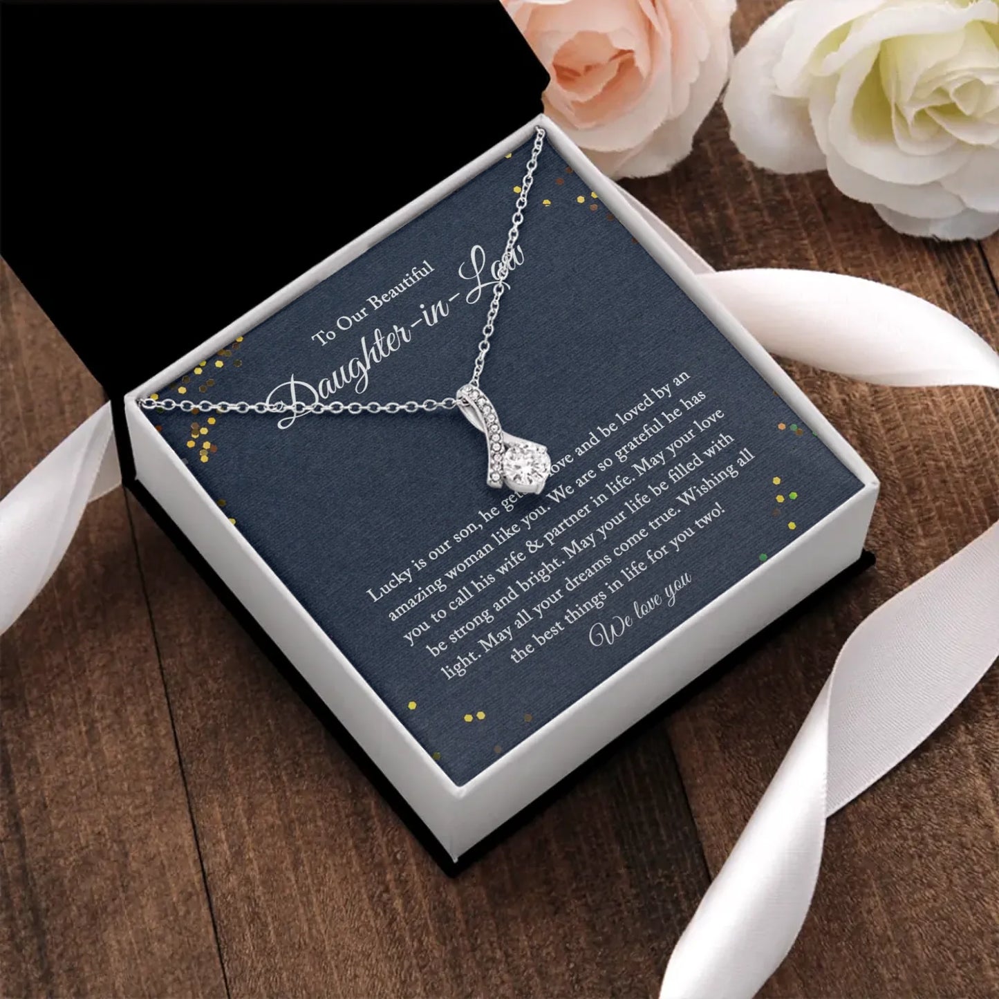 Daughter in Law Gift - Personalized Necklace Gift Set - DIL1