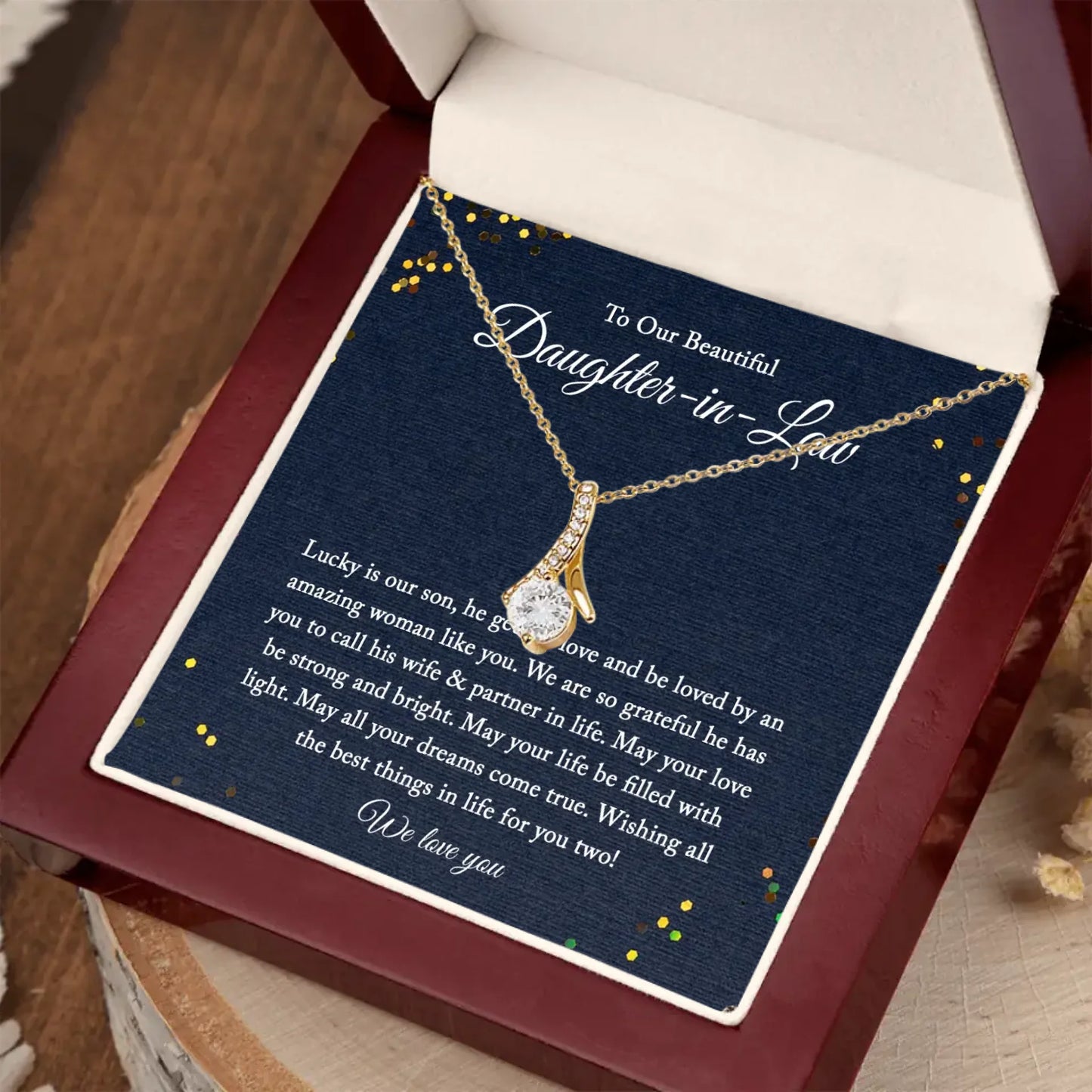 Daughter in Law Gift - Personalized Necklace Gift Set - DIL1