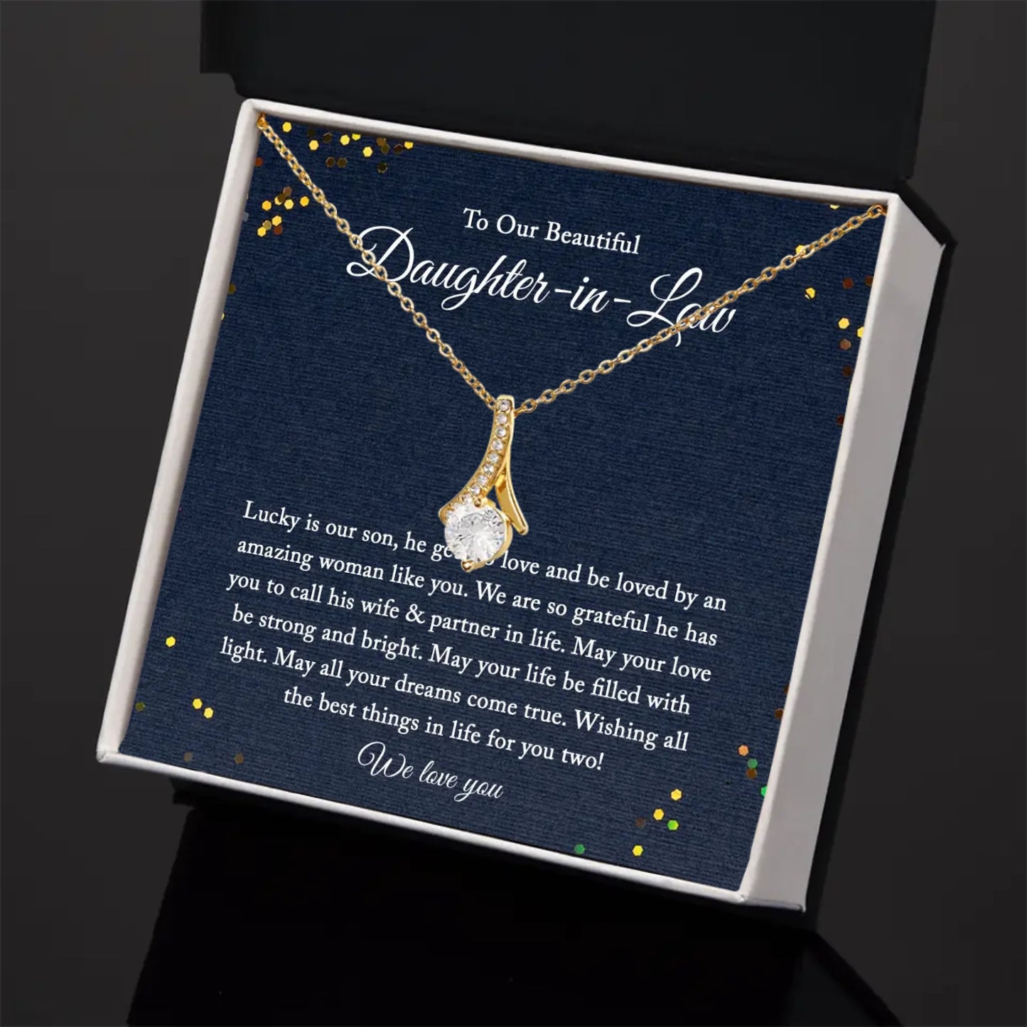 Daughter in Law Gift - Personalized Necklace Gift Set - DIL1