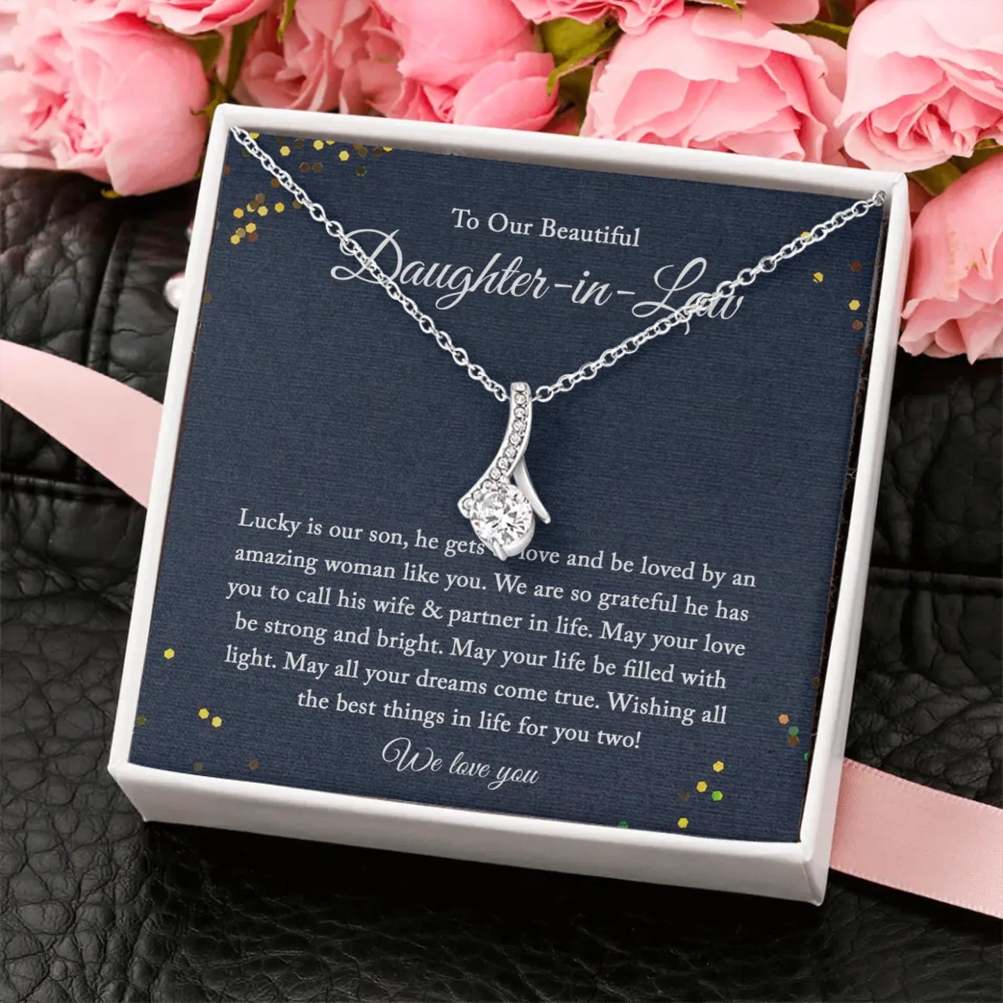 Daughter in Law Gift - Personalized Necklace Gift Set - DIL1