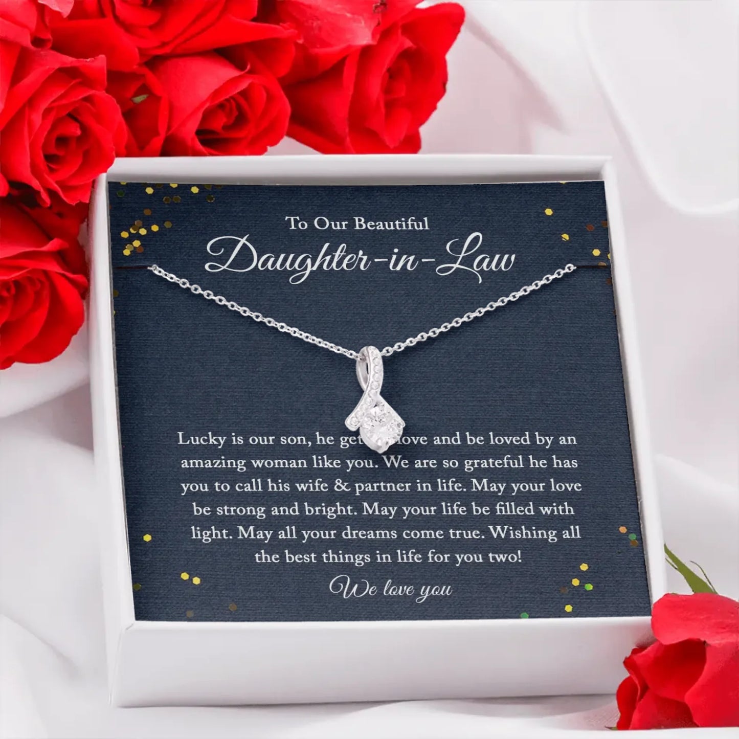 Daughter in Law Gift - Personalized Necklace Gift Set - DIL1