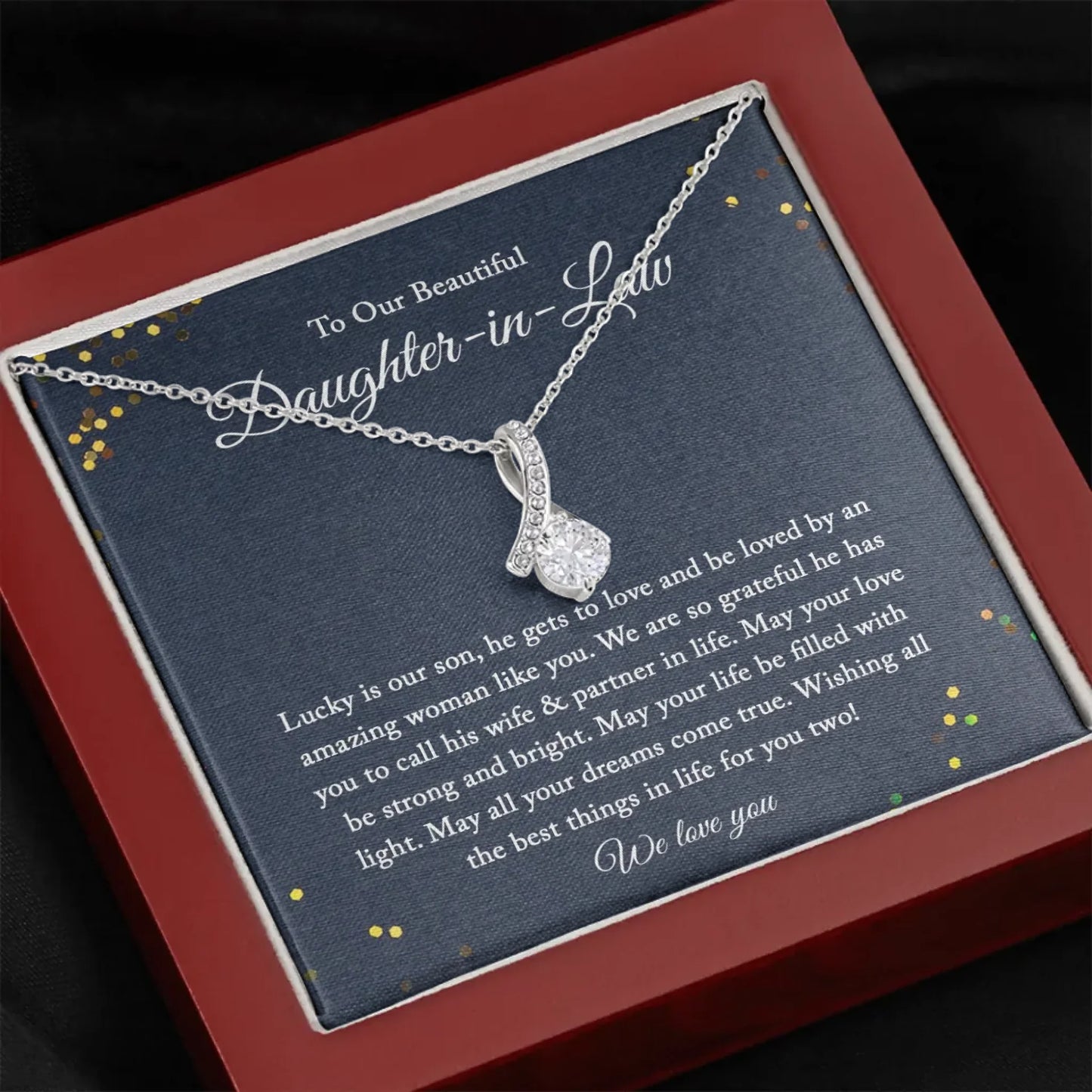 Daughter in Law Gift - Personalized Necklace Gift Set - DIL1