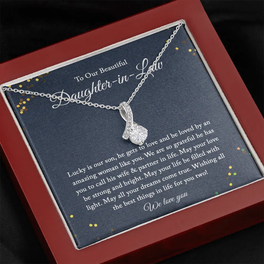Daughter in Law Gift - Personalized Necklace Gift Set - DIL1