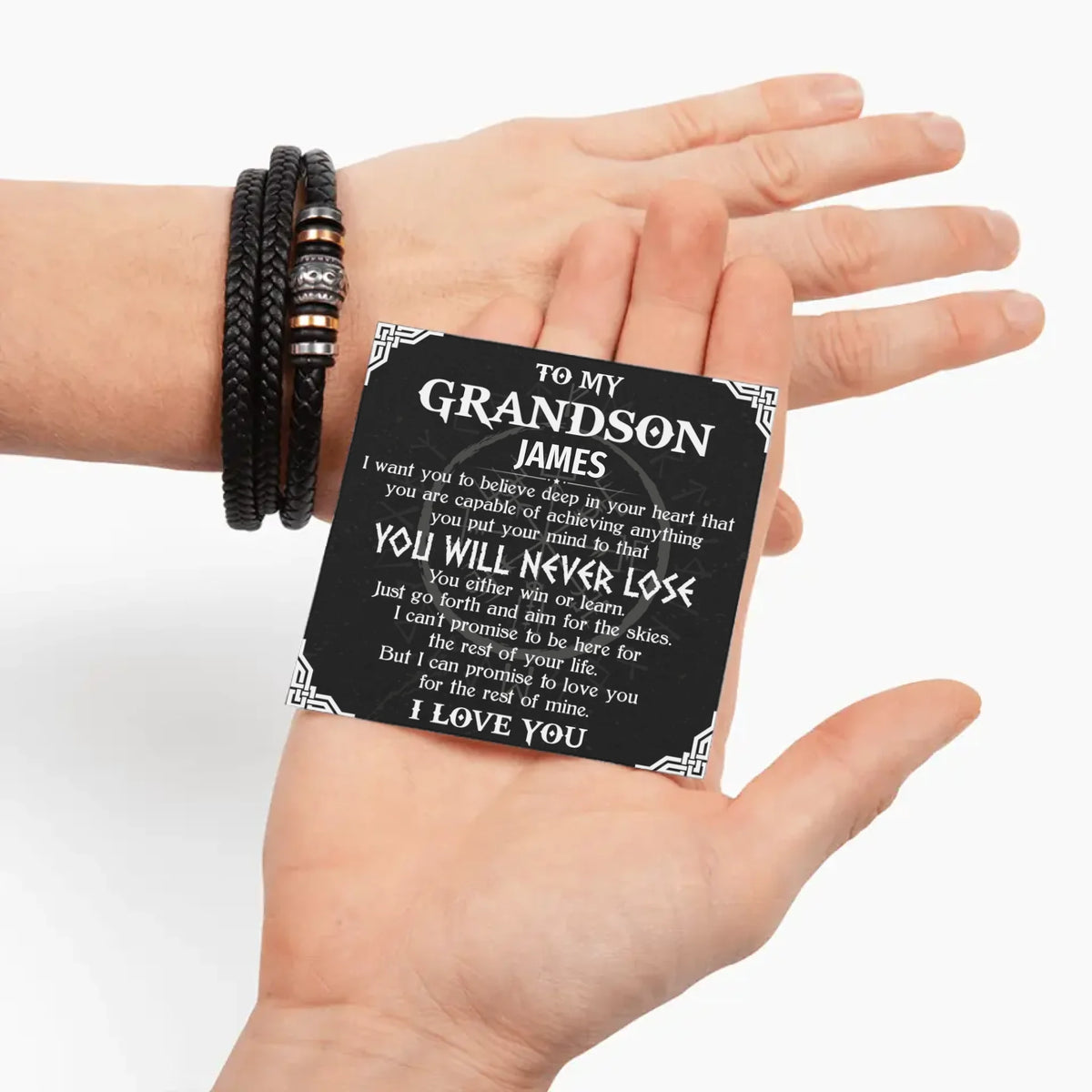 Personalized Gift For Grandson - "Love You Forever" Bracelet