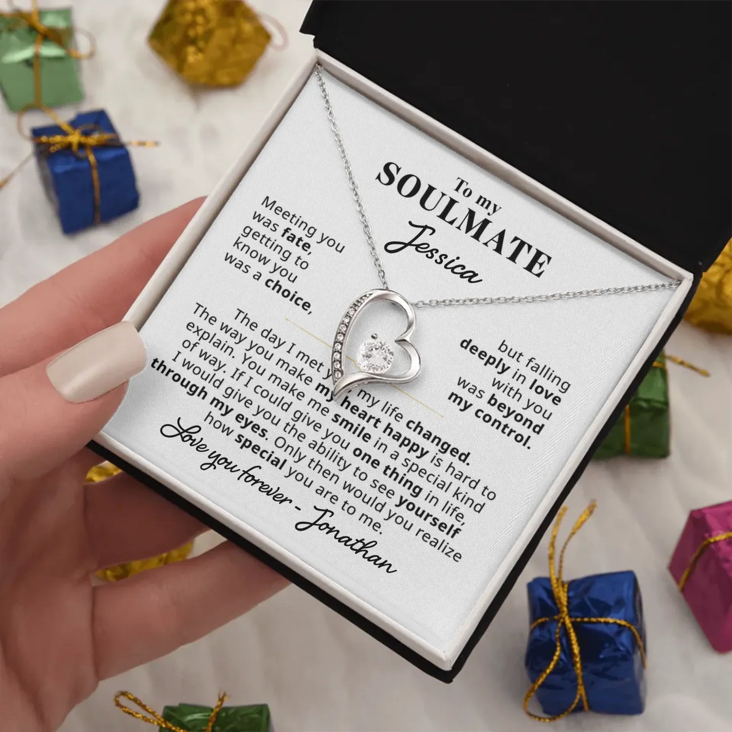 To My Soulmate Gift For Her - Personalizable Necklace Gift Set - S5