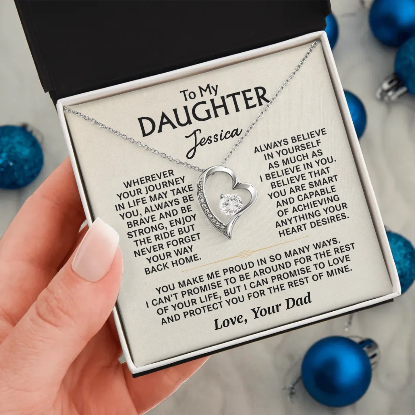 To My Daughter - Personalized Necklace Gift Set - D19