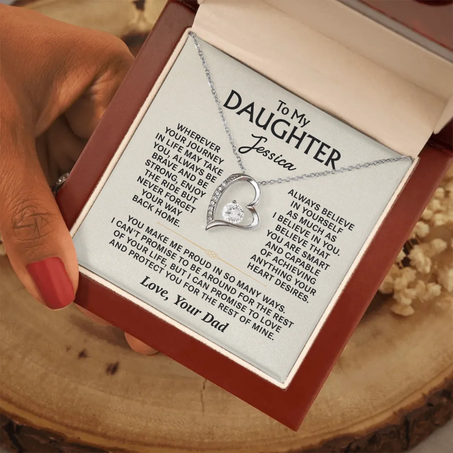 To My Daughter - Personalized Necklace Gift Set - D19