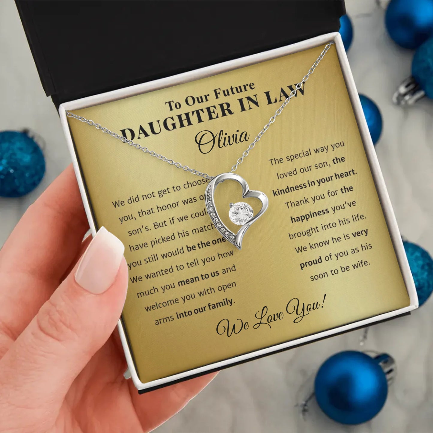 To Our Future Daughter In Law - Personalized Necklace Gift Set - FDIL1