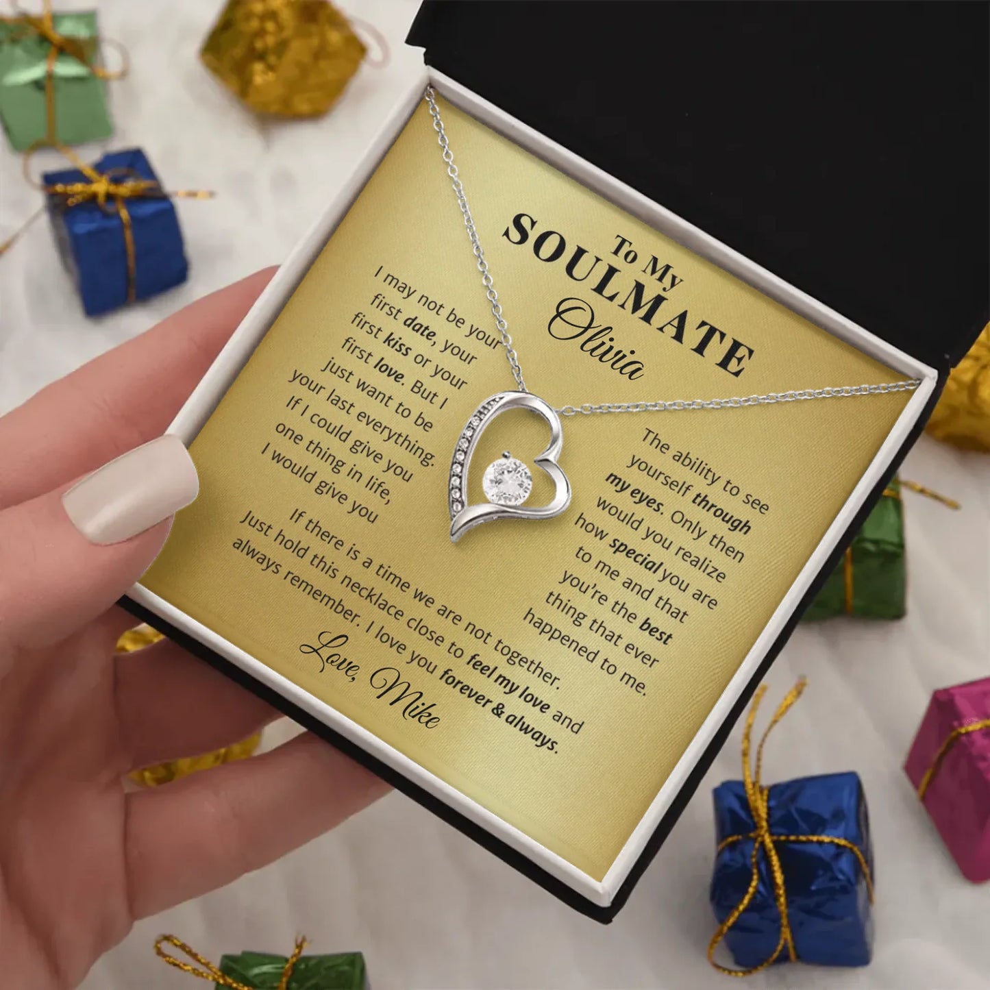 To My Soulmate Gift For Her - Personalizable Necklace Gift Set - S6