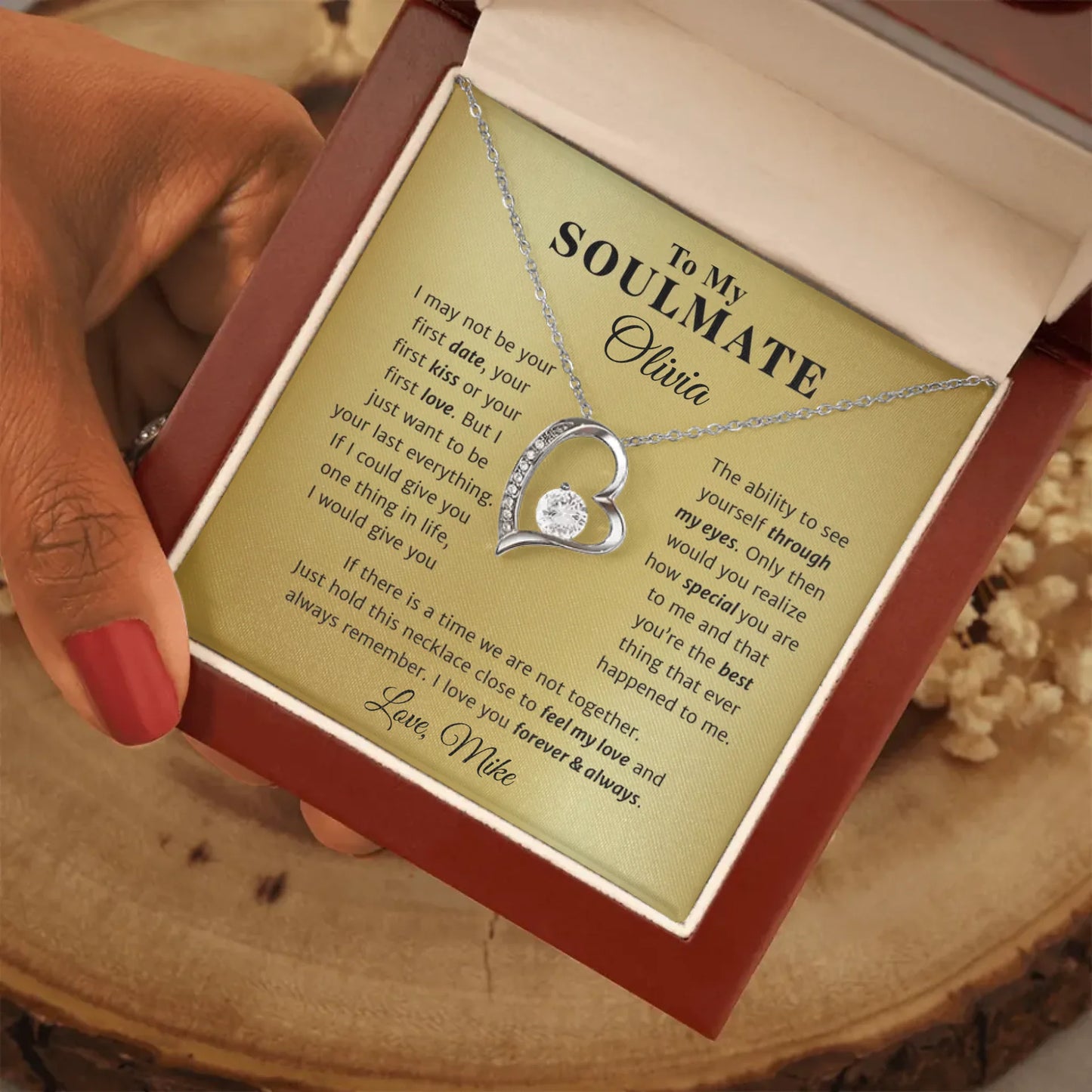 To My Soulmate Gift For Her - Personalizable Necklace Gift Set - S6