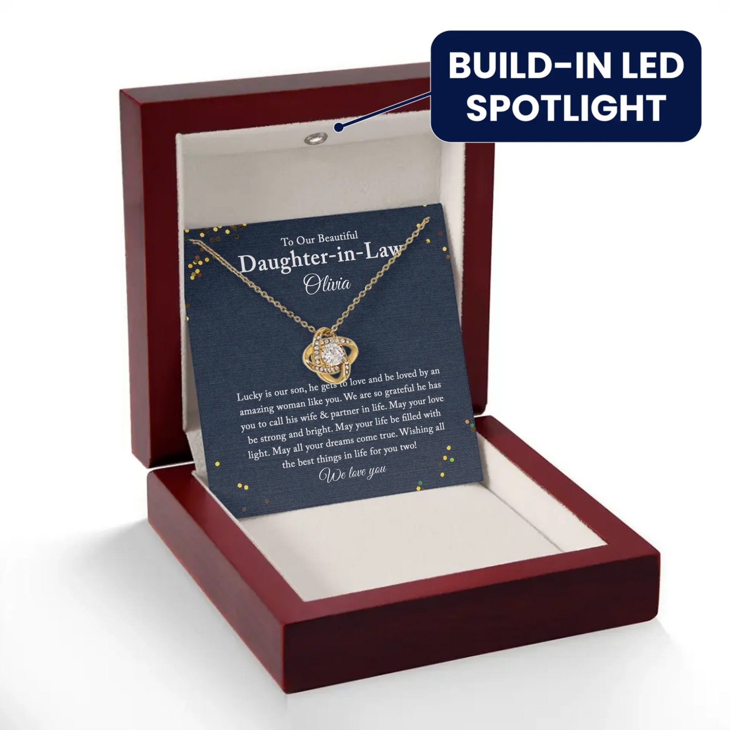 To Our Beautiful Daughter In Law - Personalized Necklace Gift Set - DIL7