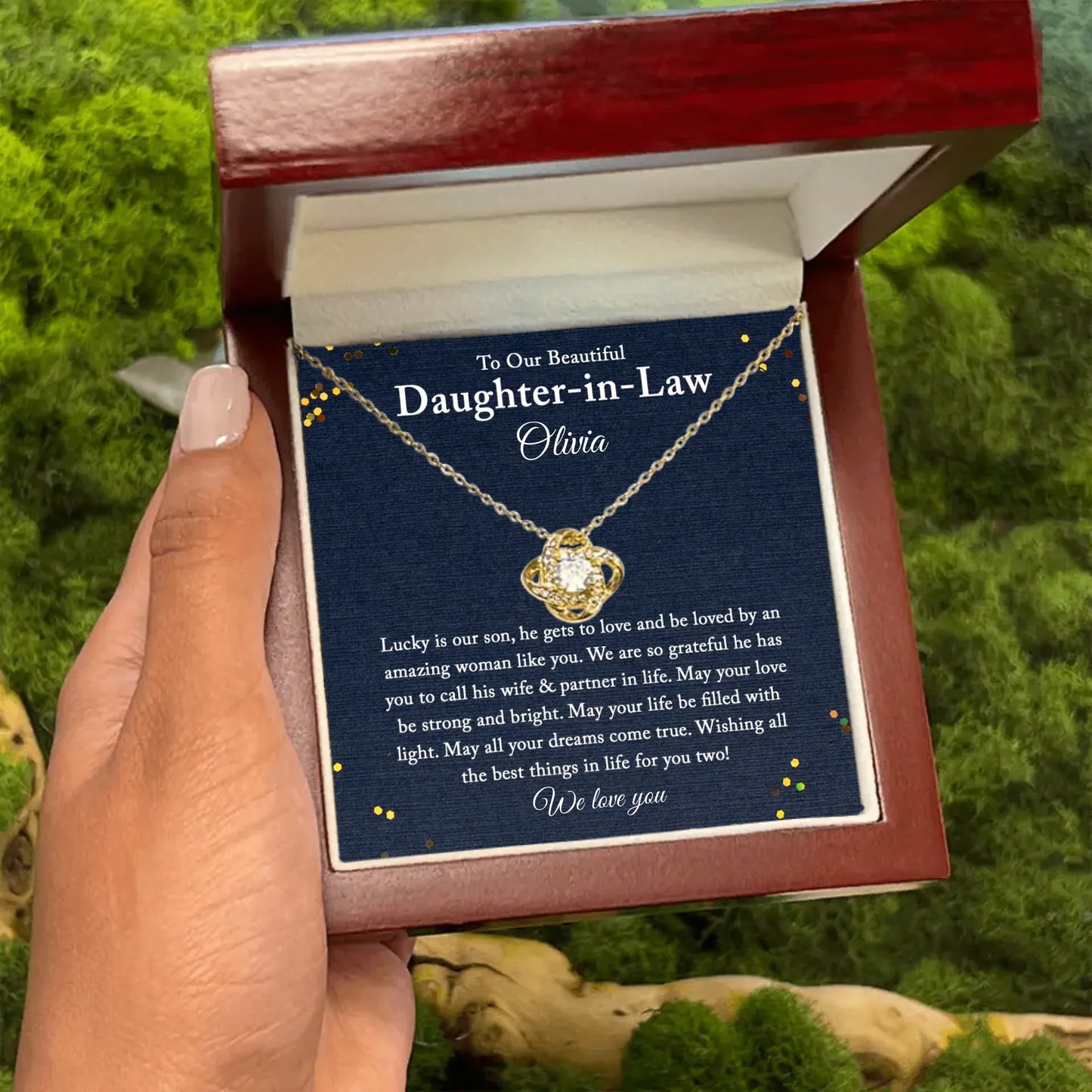 To Our Beautiful Daughter In Law - Personalized Necklace Gift Set - DIL7