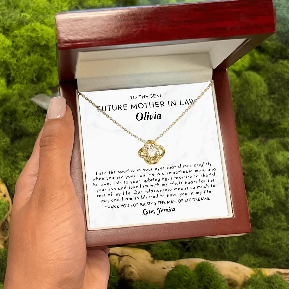 Gift For Future Mother-in-Law From Bride - Custom Necklace Gift Set - FMIL2