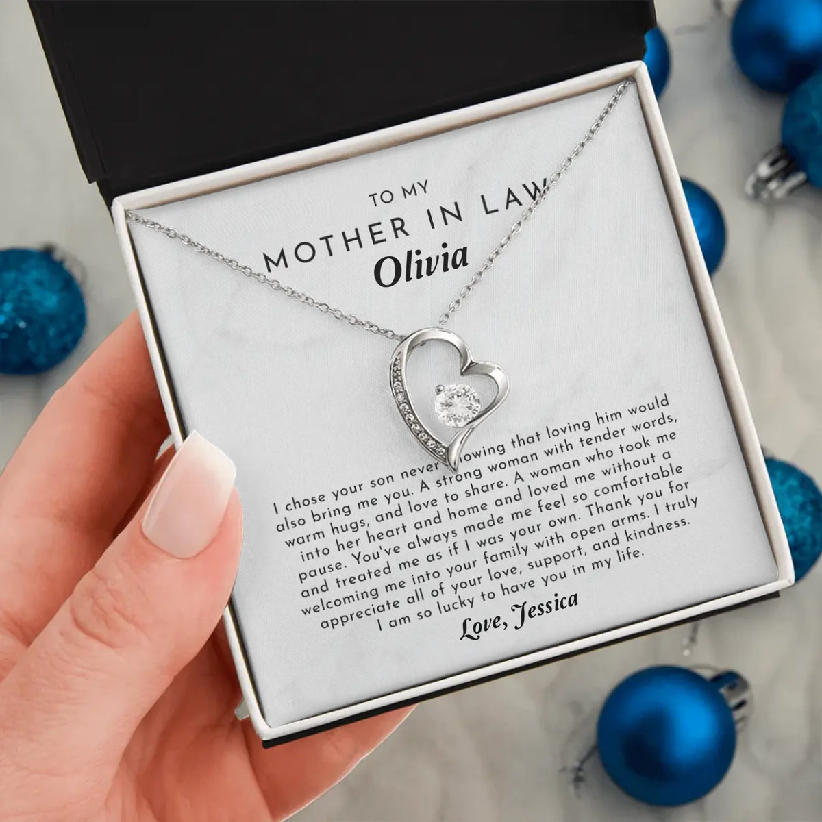 Gift For Mother-in-Law From Daughter-In-Law - Custom Necklace Gift Set - MIL1