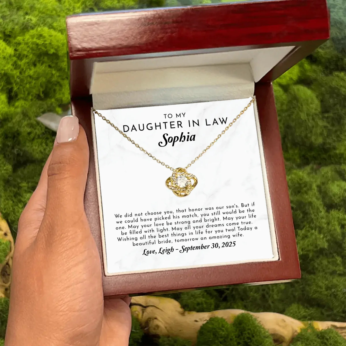 Daughter In Law Gift On Wedding Day - Personalized Necklace Gift Set - DIL4
